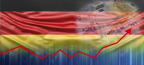 Financial graph of German economic recovery. Germany economy growth on financial graph