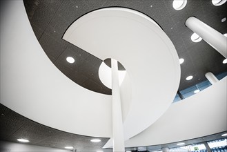 Spiral staircase, Roche Towers, Architects Herzog and de Meuron, Basel, Canton of Basel-Stadt,