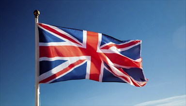 The flag of Great Britain flutters in the wind