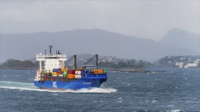 Container Ship NCL AVEROY, ALESUND, Geirangerfjord, Norway, Europe