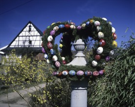 Easter custom, Easter fountain in Franconian Switzerland, detail