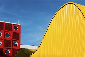 Modern architecture, University of Luxembourg, on the site of a former steelworks, Belval,