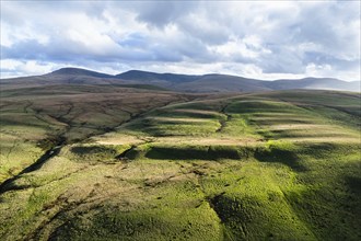 Black Mountain from a drone, Brecon Beacons National Park, Carmarthenshire, Wales, England, United