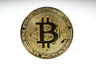 Bitcoin, cryptocurrency, symbol coin, optical placeholder for the digital currency