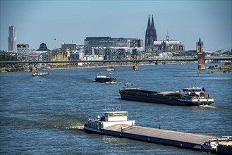 Crane houses, at the customs harbour, Cologne-South, residential and office high-rises, cargo