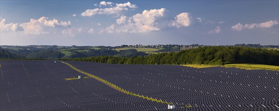 Large ground-mounted photovoltaic system, solar park in the Southern Eifel nature park Park,