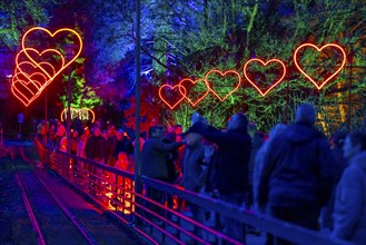 Parkleuchten, event in winter, in the Grugapark in Essen, many different light installations,