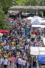 Flea market at the summer festival at the Gruga in Essen, 10-day funfair at Messe Essen, with one