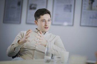 Philipp Türmer, SPD, Federal Chairman of the Jusos, recorded during an interview. Berlin, 24.01