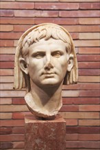 Head of Emperor Augustus, Museo Nacional de Arte Romano, national museum of Roman art, Merida,