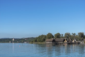 Unteruhldingen, Pfahlbaumuseum, Lake Constance, reconstruction, Stone Age, Birnau Monastery Church,