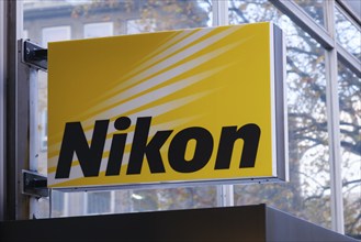 Nikon, facade with sign and logo, Essen, Ruhr area, North Rhine-Westphalia, Germany, Europe