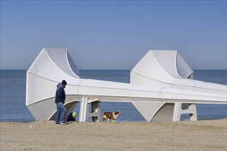 I Can Hear It, art installation on the beach by Ivars Drulle at seaside resort Westende,