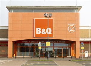 B&Q DIY superstore warehouse shop, Euro Retail Park, Ipswich, Suffolk, England, UK