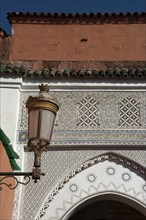 Decorated house wall with street lamp, ornament, decorated, architecture, house, building, arabic,