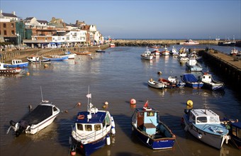 Boats in the harbour at Bridlington, Yorkshire, England, United Kingdom, Europe