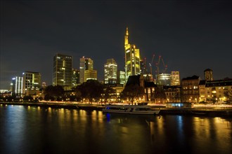 View of the skyline of Frankfurt am Main at night