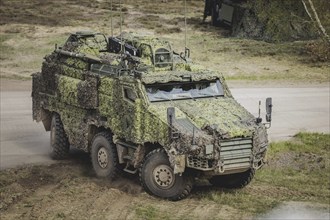 Protected vehicle, photographed as part of a Bundeswehr exercise with armed forces from Norway and