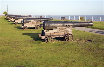 Cannons on Gun Hill, Southwold, Suffolk, England, United Kingdom, Europe