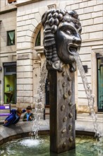 Fountain on Viale XX Settembre, Trieste, harbour city on the Adriatic, Friuli, Italy, Trieste,