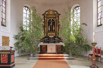 Chancel of the parish church of St Andreas, built between 1846 and 1853 in neo-Romanesque style,