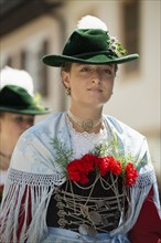 Traditional traditional costume parade, Garmisch-Partenkirchen, Werdenfelser Land, Upper Bavaria,