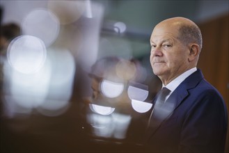 Olaf Scholz (SPD), Federal Chancellor, pictured during a cabinet meeting in the Federal Chancellery