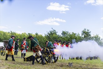 The Great Encampment near Mühlberg, also known as the Lustlager von Zeithain, was a grandiose troop