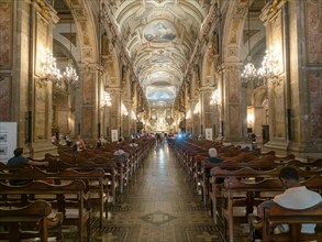 Metropolitan Cathedral, central nave, Santiago, Chile, South America