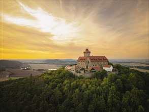 Aerial view, Wachsenburg, Thuringia, Germany, Europe