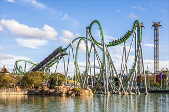 Incredible Hulk roller coaster in Marvel Super Hero Island at Universal Studios Islands of