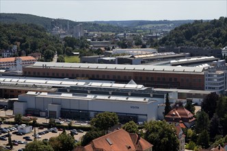 View of the Voith company, logo, industrial area, Heidenheim an der Brenz, Baden-Württemberg,