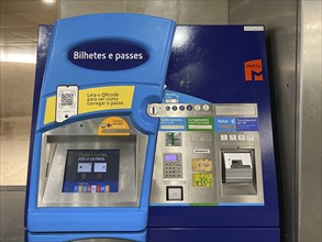 Ticket vending machine, Ticket machine, Terminal, Metro, Metropolitano de Lisboa, Lisbon, Portugal,