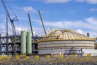 New building, construction site, of a bio-refinery of the Finnish oil company Neste, here, among