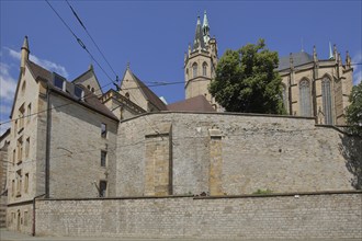 University building and UNESCO cathedral, Erfurt Cathedral, St Mary's Church, university, stone