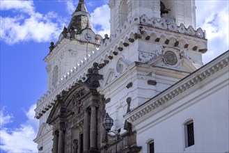 Quito, Ecuador. Central Plaza Catholic cathedral basilica San Francisco church in historic center