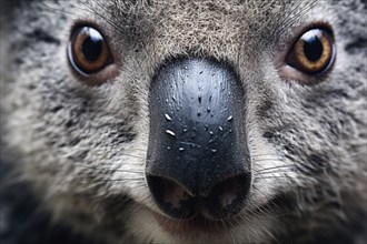 Close up of face of Koala bear. KI generiert, generiert AI generated