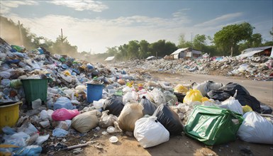 Symbolism, large rubbish dump with household waste, AI-generated, AI-generated, AI generated