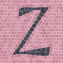 Mosaic tiles letter Z. EPS 10 editable flat design vector seamless horizontal pattern