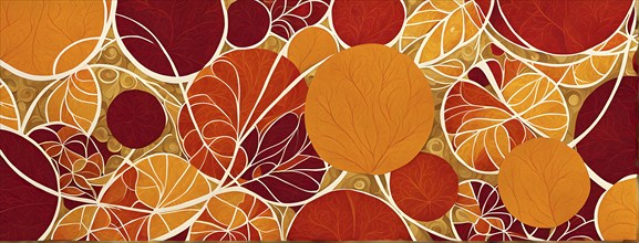 Abstract composition representing the warmth of holiday gatherings in warm red and orange colors,