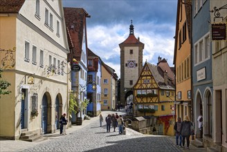 Plönlein, historic neighbourhood in the old town of Rothenburg ob der Tauber, with half-timbered