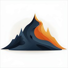 Minimalist illustration of an abstract mountain that cycles through day and night, symbolizing