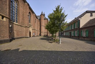 St Lambert's Basilica and residential building on Stiftsplatz in the old town centre of Düsseldorf,