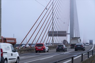 Friedrich-Ebert-Bridge over the Rhine near Bonn, also called North Bridge, motorway bridge of the