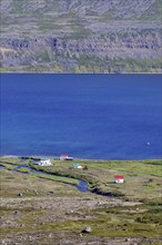 Old houses, Hesteyri, Hesteyrarfjörður or Hesteyrarfjördur, hiking paradise Hornstrandir,