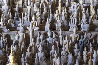 Numerous Buddha statues in Pak Ou Cave, a sacred site, Pak Ou, Louangphabang Province, Laos, Asia