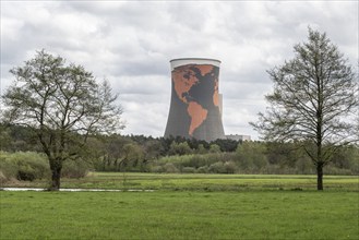 Cooling tower of the former gas-fired power station in Meppen, Emsland, Lower Saxony, Germany,