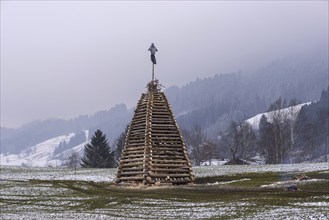 Funkenfeuer, near Reichenbach, Allgäu, Bavaria, Germany, Europe