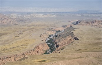 Barren landscape, erosion landscape, Naryn province, Kyrgyzstan, Asia