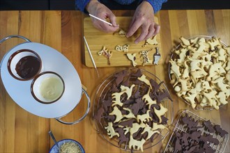 Swabian cuisine, Swabian Christmas biscuits, cookie cutters, shortbread biscuits painted with